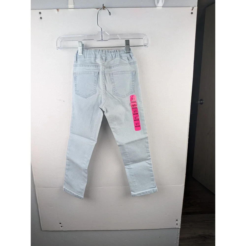The Childrens Place Kids Light Wash Skinny Jeans Adjustable Waist 5T New